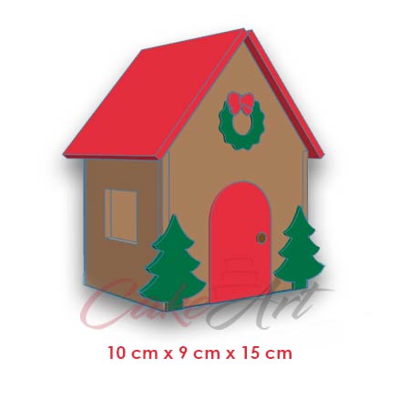Χριστουγεννιάτικο Σπίτι 3D Κουπάτ 10 x 9 x 15εκ.