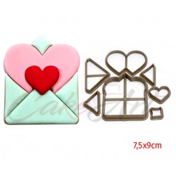 Φάκελος με δύο καρδιές 3D Κουπατ 7,5x9 εκ. 