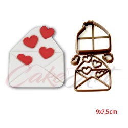 Φακελάκι με καρδιές 3D Κουπάτ 9x7,5 εκ. 