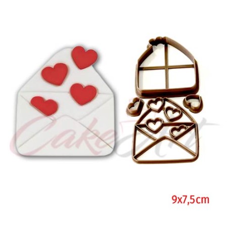 Φακελάκι με καρδιές 3D Κουπάτ 9x7,5 εκ.