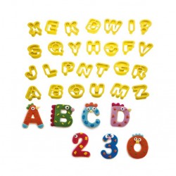 Σετ 36 πλαστικών κοπτικών γραμμάτων και αριθμών 1,6 εκ ύψος 