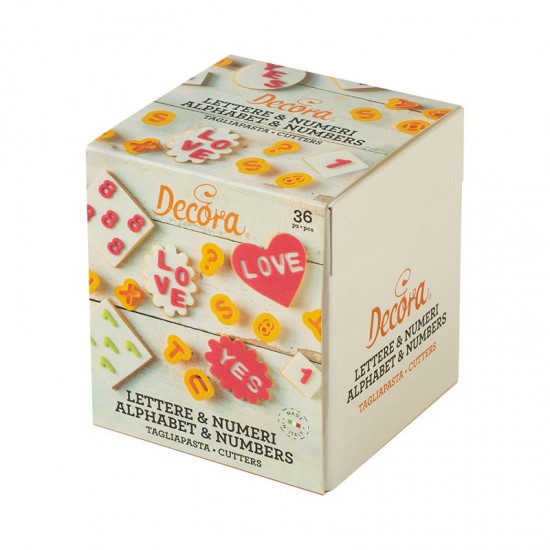 Σετ 36 πλαστικών κοπτικών γραμμάτων και αριθμών 1,6 εκ ύψος