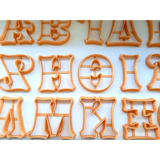 Μεγάλη Ελληνική Γραμματοσειρά 24 τεμ. 3D Κουπατ 8,5εκ. για μπισκότα