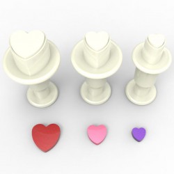 Καρδιές - Mini Κουπάτ με έμβολο (Σετ 3)