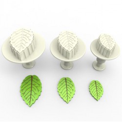 Κουπάτ Μεγάλων Φύλλων Τριανταφύλλου Σετ Κουπάτ με έμβολο 3τεμ. (2,5, 3,2, 4εκ.) της Cake Art