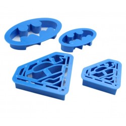 Batman και Superman cutter για διακόσμηση μπισκότων  - Σετ 4 τεμ.