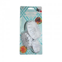 Σετ 3 πρεσαριστά κουπατ ζαχαρόπαστας – Σχέδιο μαργαρίτα 6, 7 & 8 cm