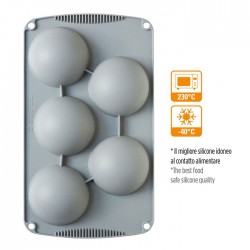 Φόρμα σιλικόνης Platinum για 5 Ημισφαίρια Φ80 x 40 Χιλ. 