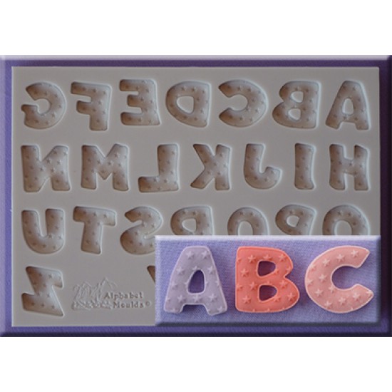 Καλούπι Ζαχαρόπαστας Αλφάβητο με Αστεράκια  - Alphabet Mouulds
