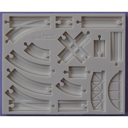 Καλούπι Ζαχαρόπαστας Βασικό κομμάτι Τραίνου της Alphabet Moulds (Train track basic)