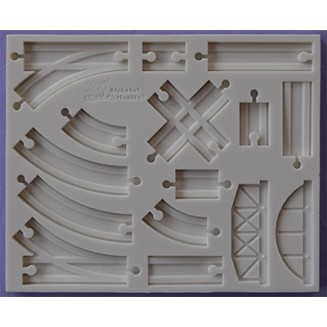 Καλούπι Ζαχαρόπαστας Βασικό κομμάτι Τραίνου της Alphabet Moulds (Train track basic)