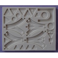 Καλούπι Ζαχαρόπαστας Πρόσθετα Σιδηροδρομικής Γραμμής της Alphabet Moulds (Train track add-ons)