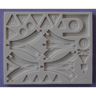 Καλούπι Ζαχαρόπαστας Πρόσθετα Σιδηροδρομικής Γραμμής της Alphabet Moulds (Train track add-ons)