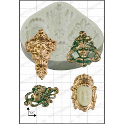 Καλούπι Σιλικόνης της FPC - Αποκριάτικα Προσωπεία (Art Nouveau Faces)