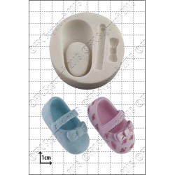 Χειροποίητο παπούτσι μωρού με λουράκι -Καλούπι για Ζαχαρόπαστα - Σοκολάτα της FPC