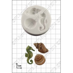 Ιππόκαμπος και Όστρακα Καλούπι Σιλικόνης -FPC