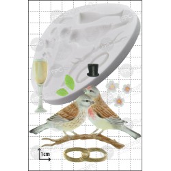 Ερωτευμένο Ζευγάρι Πουλιών Καλούπι Σιλικόνης -FPC