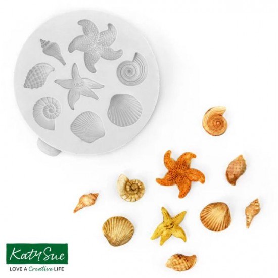 Kοχύλια και Αστερίες Μινιατούρες - Καλούπι σιλικόνης της Katy Sue