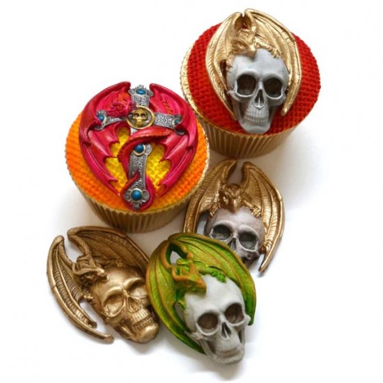 Κρανίο και Δράκος - Καλούπι Σιλικόνης - Katy Sue (Dragon Skull)