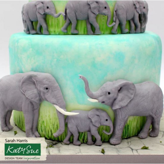 Οικογένεια ελεφάντων Καλούπι Σιλικόνης - Elephant Family Molud - της Katy Sue