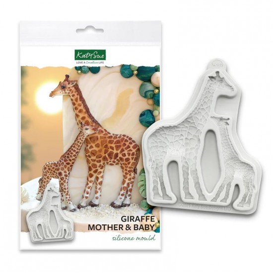 Καμηλοπάρδαλη Μαμά και Μωρό Καλούπι Σιλικόνης - Giraffe Mother and Baby Molud - της Katy Sue