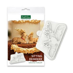 Καθισμένος Tάρανδος - Καλούπι Σιλικόνης της Katy Sue