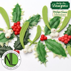 Πρίνος και Γκι - Καλούπι Σιλικόνης - της Katy Sue (Holly & Mistletoe)