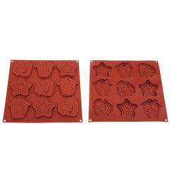 Χριστούγεννα Επαγγελματικό Καλούπι Σιλικόνης gia μπισκότα της Silikomart