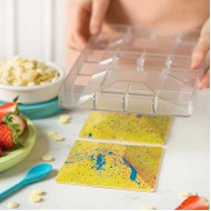 Mεγάλο Tετράγωνο Πιάτο - Επαγγελματικό Καλούπι Sοκολάτας 2 θέσεων 