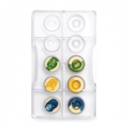 Στρογγυλό με Καπάκι 10 θέσεις Επαγγελματικό Καλούπι Σοκολάτας -Decora