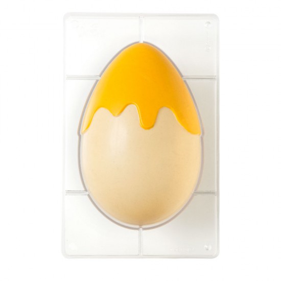 Μισό Επαγγελματικό Πολυκαρβονικό Καλούπι Αυγού  με διακόσμηση 205 x 135 x 80 Y χιλ. για αυγό 250g.
