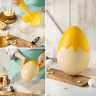 Μισό Επαγγελματικό Πολυκαρβονικό Καλούπι Αυγού  με διακόσμηση 205 x 135 x 80 Y χιλ. για αυγό 250g.