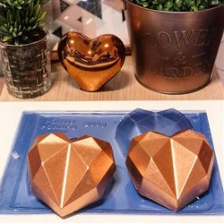 Καρδιές Διαμαντένιες καλούπι σοκολάτας 100 x 92 x 30 χιλ  - 3 εξαρτημάτων.