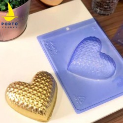 Καρδιά καπιτονέ καλούπι σοκολάτας 136,5 x 136,5 x 40 χιλ  - 3 εξαρτημάτων.