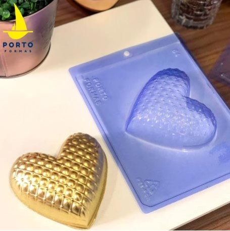 Καρδιά καπιτονέ καλούπι σοκολάτας 136,5 x 136,5 x 40 χιλ  - 3 εξαρτημάτων.