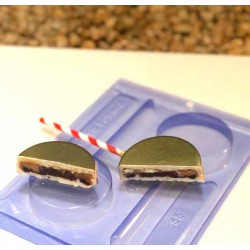 Γλειφιτζούρι στρογγυλό καλούπι σοκολάτας Φ75  x 15 Βάθος - 3 εξαρτημάτων.