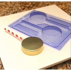 Γλειφιτζούρι στρογγυλό καλούπι σοκολάτας Φ75  x 15 Βάθος - 3 εξαρτημάτων.