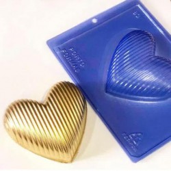 Καρδιά ριγέ καλούπι σοκολάτας 122,8 x 113,4 x 40 χιλ  - 3 εξαρτημάτων.