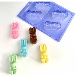 Κουνελάκια καλούπι σοκολάτας 75,5 x 34,5 x 25χιλ. - 3 εξαρτημάτων.