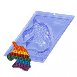 UNICORN POP IT καλούπι σοκολάτας 130 x 125 x 25 χιλ  - 3 εξαρτημάτων.