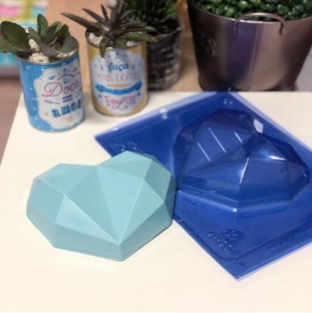 Καρδιά Διαμαντένια καλούπι σοκολάτας 148,5 x 127,5 x 40 χιλ  - 3 εξαρτημάτων.