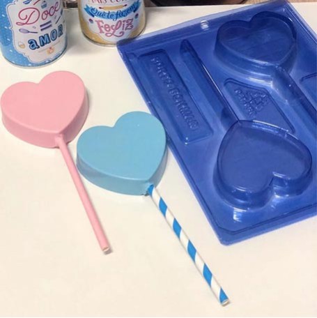 Καρδιές καλούπι σοκολάτας γλειφιτζούρι 77 x 72 x 15 χιλ  - 3 εξαρτημάτων.