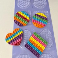 POP IT καλούπι σοκολάτας 4 σχέδια 100 x 8χιλ. βάθος