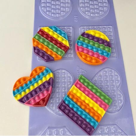 POP IT καλούπι σοκολάτας 4 σχέδια 100 x 8χιλ. βάθος