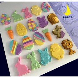 Πασχαλινό καλούπι σοκολάτας 22 σχέδια 65 x 10χιλ. βάθος