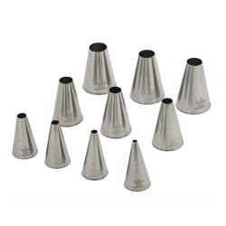 Επαγγελματική σειρά από λείες μύτες κορνέ από ανοξείδωτο ατσάλι 10Τεμ.