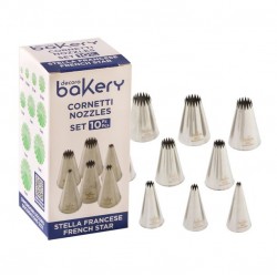 Επαγγελματική σειρά μύτες κορνέ γαλλικό αστέρι από ανοξείδωτο ατσάλι 10Τεμ.