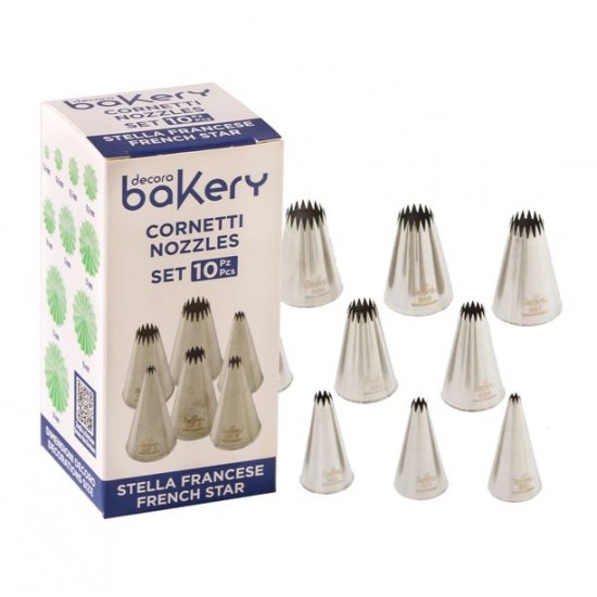 Επαγγελματική σειρά μύτες κορνέ αστέρι από ανοξείδωτο ατσάλι 10Τεμ.