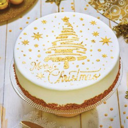 Stencil Merry Christmas Δέντρο και Αστέρια Φ25cm