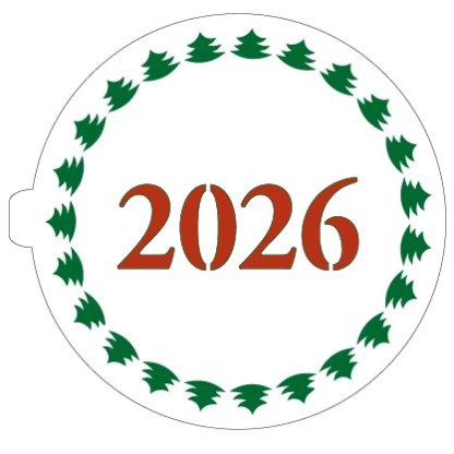 Στένσιλ Δεντράκια 2026 - Φ20εκ., 25εκ., 27εκ - CakeArt